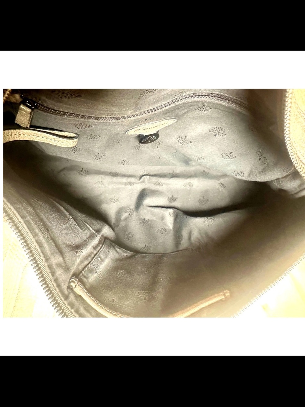 Mulberry Two-Tone Gray and Charcoal Leather Shoulder Bag - Picture 9 of 16